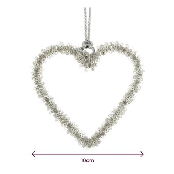 Silver Diamante Hanging Heart 10cm image number 4