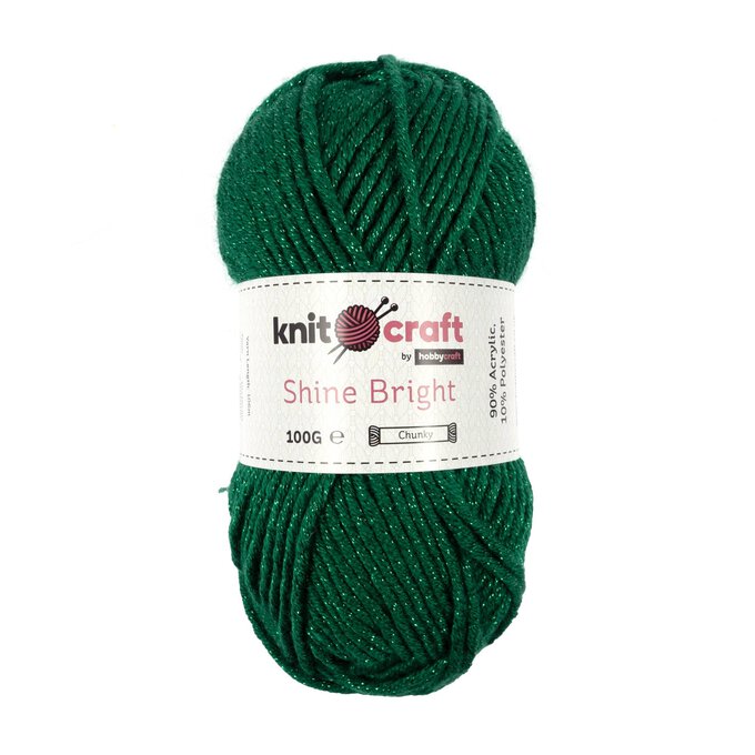 Knitcraft Green Shine Bright Chunky Yarn 100g image number 1