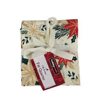 Poinsettia Cotton Fat Quarters 4 Pack