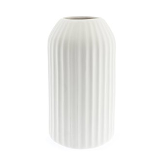 Ceramic Reeded Vase 10cm x 17.5cm 