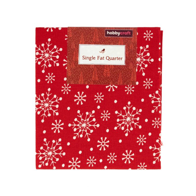 Red and White Snowflake Single Cotton Fat Quarter