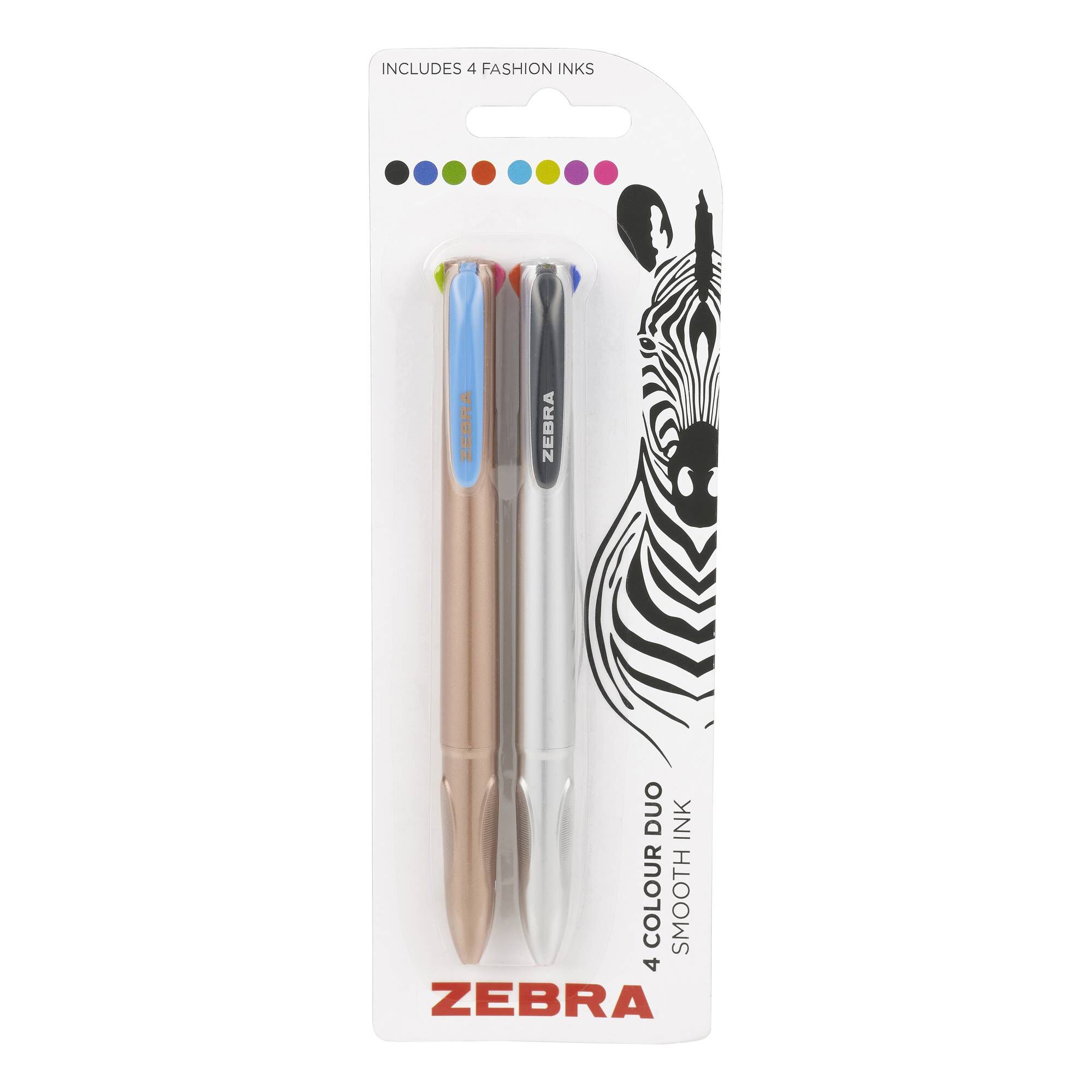 660863 1000 1  Zebra Pen Smooth Ink Colour Pen 2 Pack Assorted ?q=80