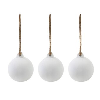 Ceramic Baubles with Jute 3 Pack