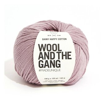 Wool and the Gang Mellow Mauve Shiny Happy Cotton 100g