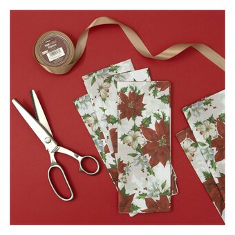 Poinsettia Tissue Paper 50cm x 75cm 6 Pack