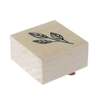 Veined Leaf Wooden Stamp 3.8cm x 3.8cm