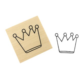 Crown Wooden Stamp 3.8cm x 3.8cm