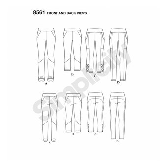 Simplicity Women's Leggings Sewing Pattern 8561 (1X-5X)