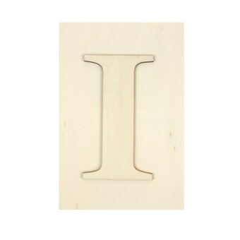 Wooden Letter I Plaque 10cm x 15cm