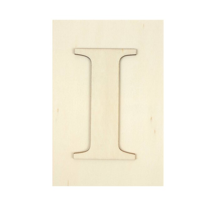 Wooden Letter I Plaque 10cm x 15cm image number 1