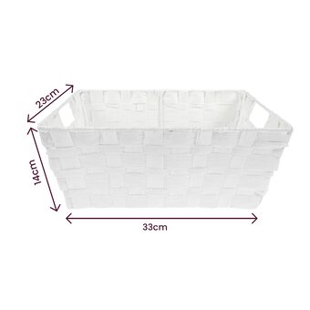 White Paper Storage Basket 33cm x 23cm x 14cm image number 5