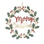 Merry Christmas Wooden Wreath 22cm image number 2