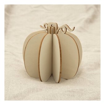 Wooden 3D Pumpkin Decoration 15cm image number 3