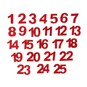 Red Adhesive Felt Advent Numbers 25 Pack image number 1