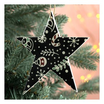 Hanging Ornamental Christmas Star Decoration 13cm
