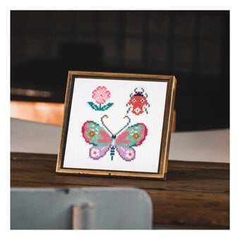 Trimits Butterfly and Bug Mini Cross Stitch Kit 13cm x 13cm image number 4