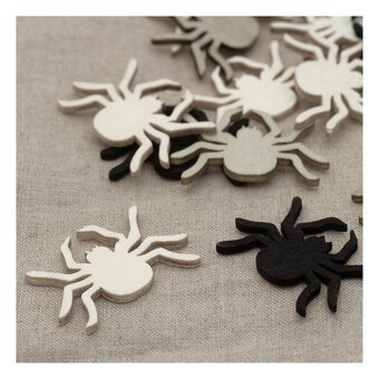 Black and White Wooden Spiders 72 Pack  image number 4