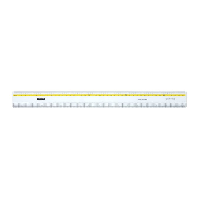 Clear Acrylic Ruler 45cm image number 1