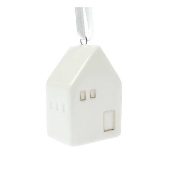 Hanging Glazed Ceramic House Decoration 5cm