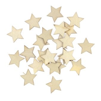 Wooden Star Confetti 24 Pieces 