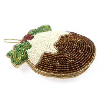 Beaded Christmas Pudding Decoration 10cm image number 4