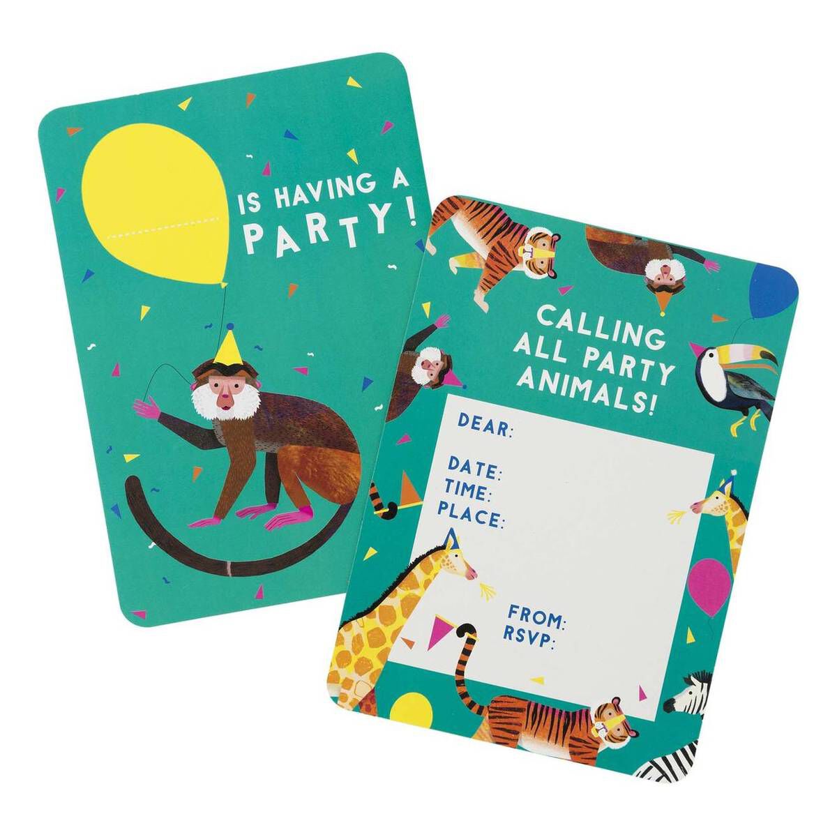 Talking Tables Animal Party Invitations 8 Pack Hobbycraft