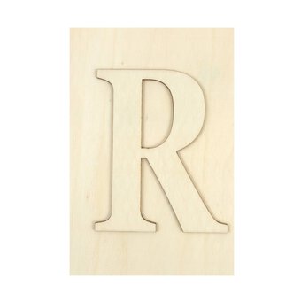 Wooden Letter R Plaque 10cm x 15cm