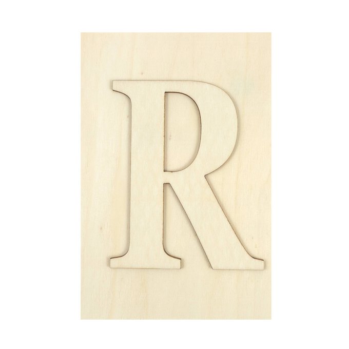 Wooden Letter R Plaque 10cm x 15cm image number 1