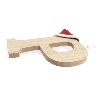 Hanging Wooden Christmas Letter P 9cm image number 4