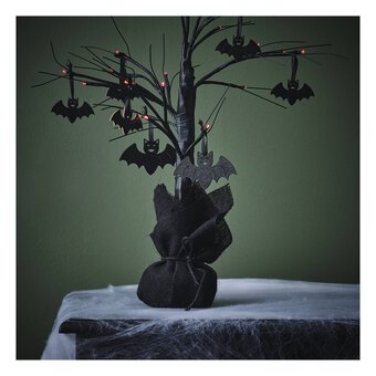 Black Light-Up Halloween Tree 60cm 