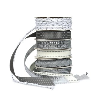 Silver Trims and Ribbons 2m 6 Pack