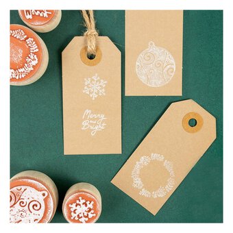 Round Wooden Christmas Stamps 4 Pack