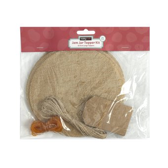 Large Natural Hessian Jam Jar Topper Kit 24 Pack  image number 5