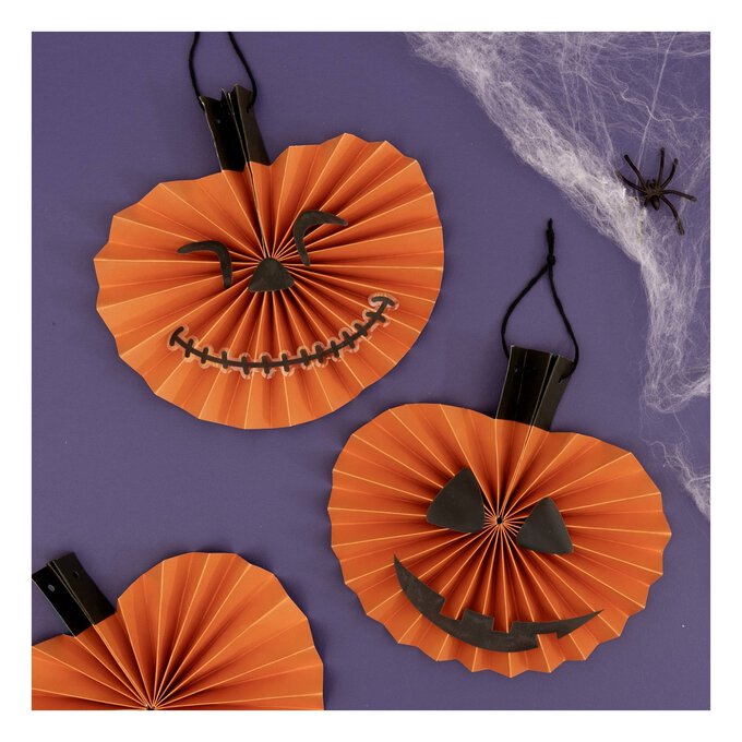 Pumpkin Fan Decorations 7 Pack image number 1