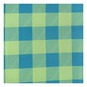 Blue and Green Gingham Print Viscose Fabric by the Metre image number 2