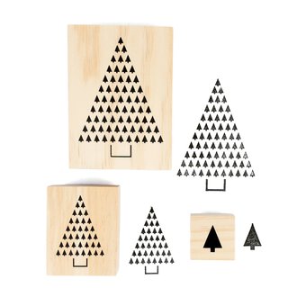 Christmas Tree Wooden Stamps 3 Pack