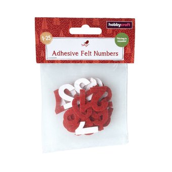 Red Adhesive Felt Advent Numbers 25 Pack image number 4