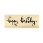 Happy Birthday Script Wooden Stamp 2.5cm x 6.3cm image number 3