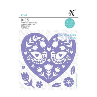 Xcut Bird Heart Die Set 7 Pieces