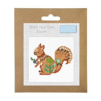Trimits Squirrel Mini Cross Stitch Kit 13cm x 13cm