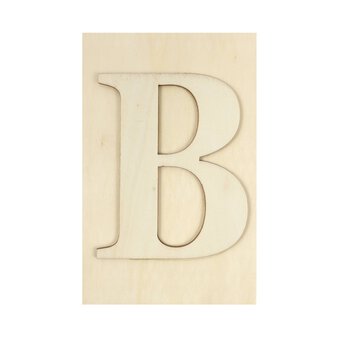 Wooden Letter B Plaque 10cm x 15cm