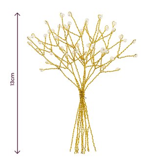 Gold Pearl Branch Wired Embellishments 10 Pack image number 4