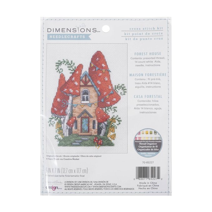 Dimensions Forest House Counted Cross Stitch Kit 14cm x 19cm image number 1