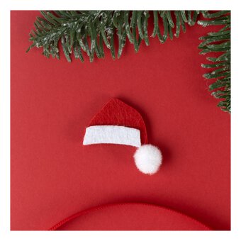 Red Felt Santa Hat Embellishments 9 Pack