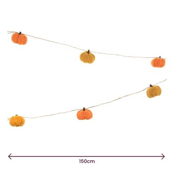 Orange Felt Pumpkin Garland 1.5m image number 5