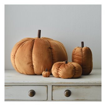 Tall Rust Plush Pumpkin 18cm image number 2