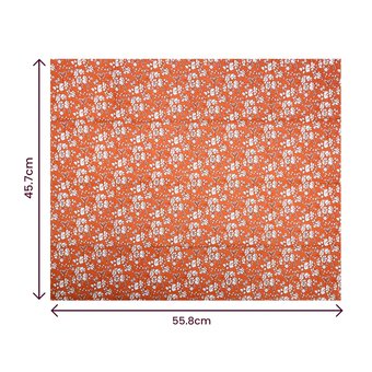 Orange Floral Single Cotton Fat Quarter image number 4