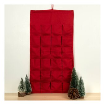 Red Advent Calendar Fabric Panel 78cm