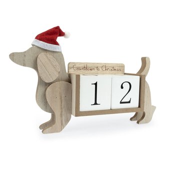 Wooden Countdown Dog 22cm x 14cm 