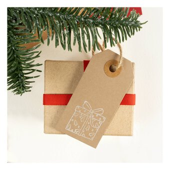 Christmas Present Wooden Stamp 3.8cm x 3.8cm